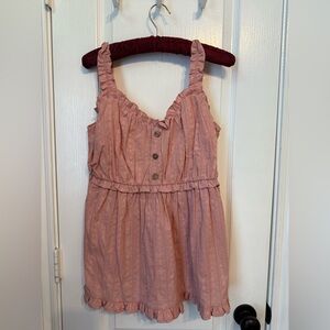 Ruffled smocked S pp17 unstretched Rose Pink Sleeveless Top tank